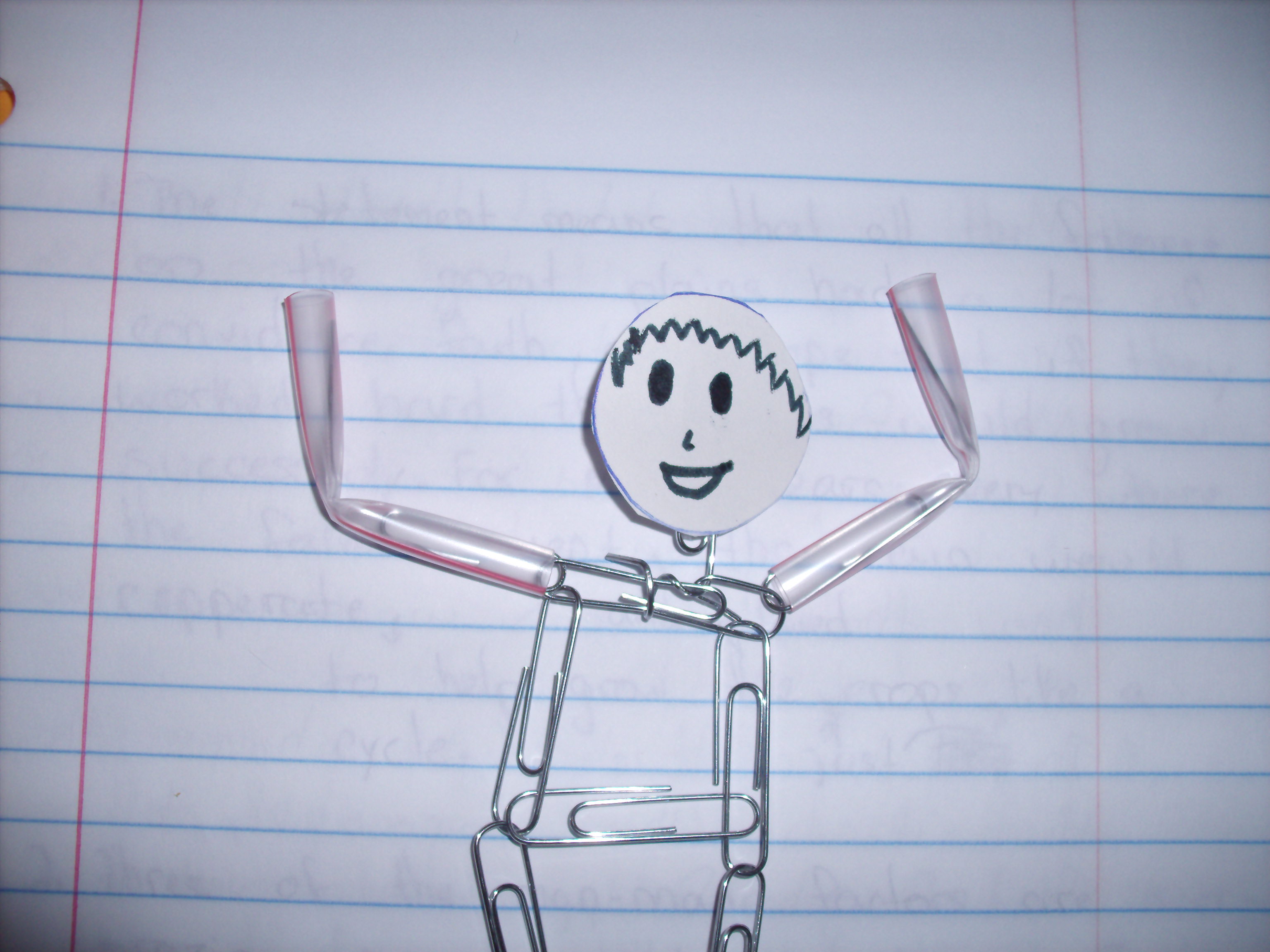 Little Paperclip Man Head and arms.