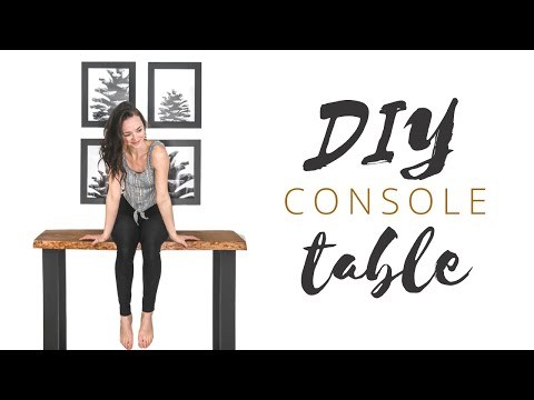 Live Edge Console Table with Faux Steel Legs