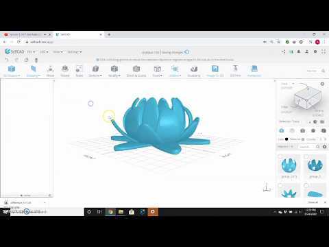 Lotus Flower - Modeling in SelfCAD timelapse