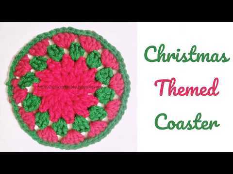 MAKE YOUR OWN CHRISTMAS THEMED CROCHET COASTER