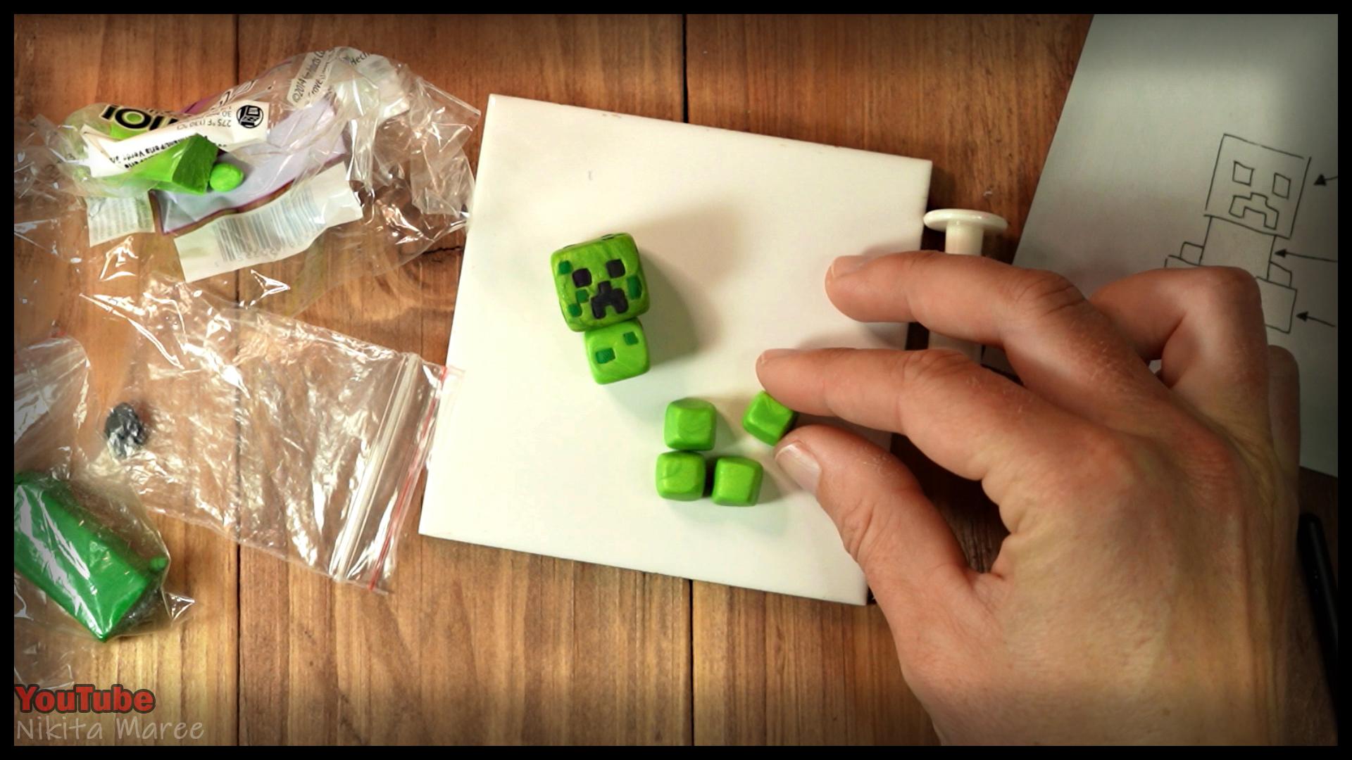 MINECRAFT Mini Figure, How to make Minecraft mobs with Polymer Clay, Polymer clay tutorial (26).jpg