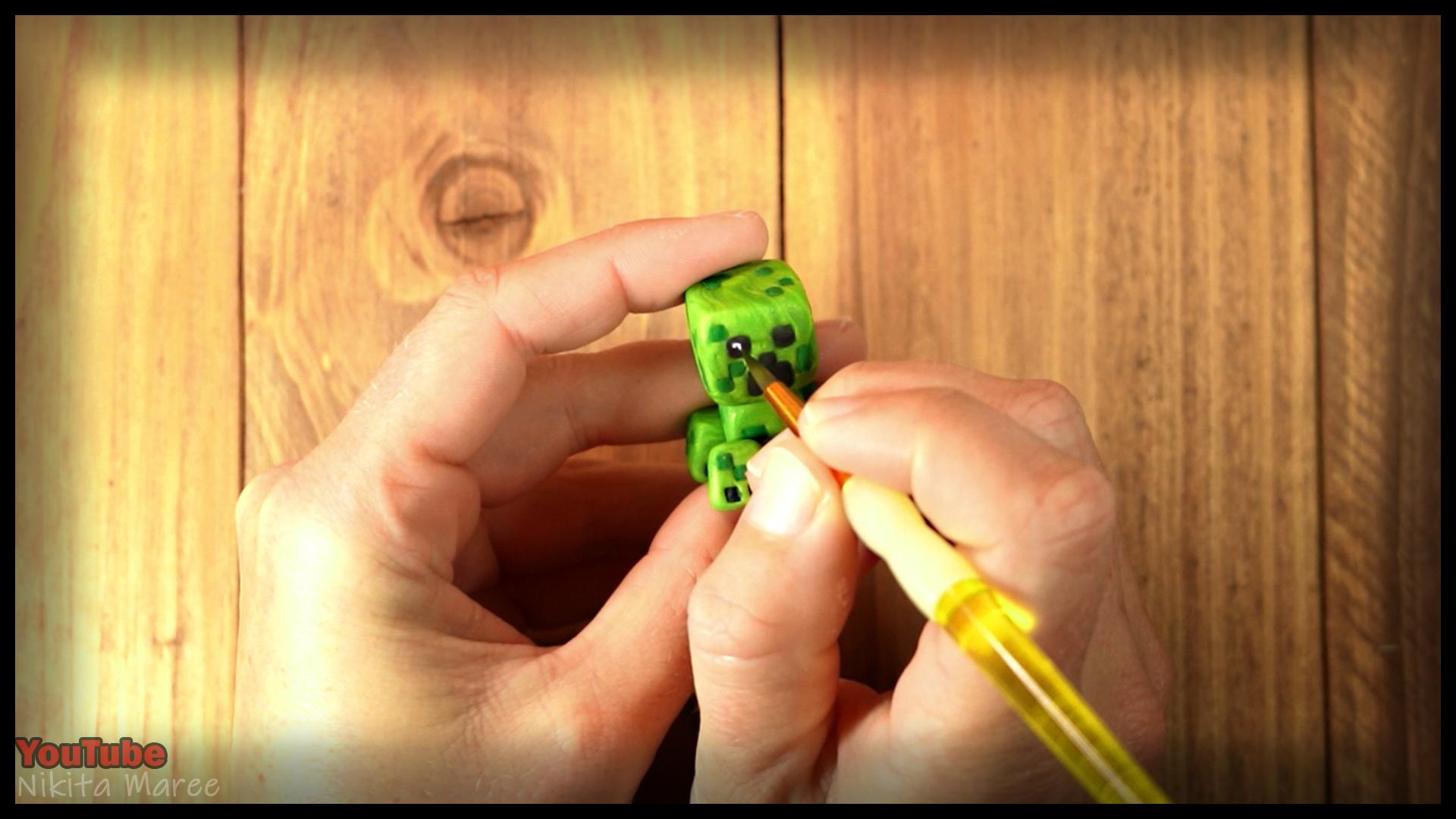 MINECRAFT Mini Figure, How to make Minecraft mobs with Polymer Clay, Polymer clay tutorial (39).jpg