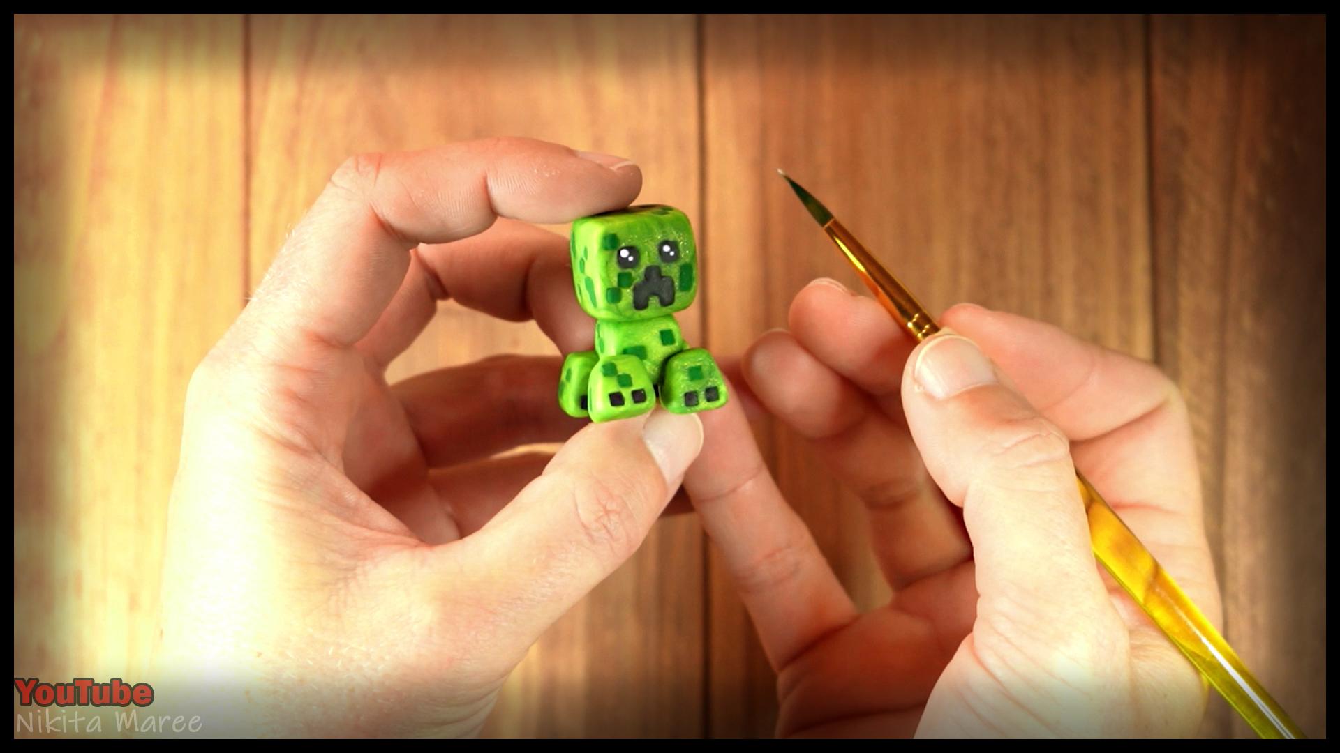 MINECRAFT Mini Figure, How to make Minecraft mobs with Polymer Clay, Polymer clay tutorial (40).jpg