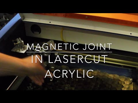 Magnetic joint in lasercut acrylic sheet