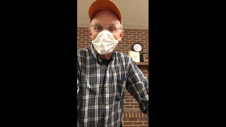 Make a face mask using furnace air filter material