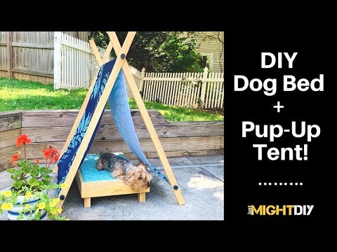 Make an Outdoor Dog Bed with Portable Pup Tent - Summer Dog DIY!