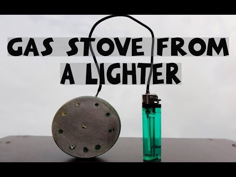 Make gas stove from a lighter (Life Hacks).