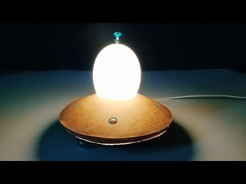 Making UFO photosensitive night light with eggshell