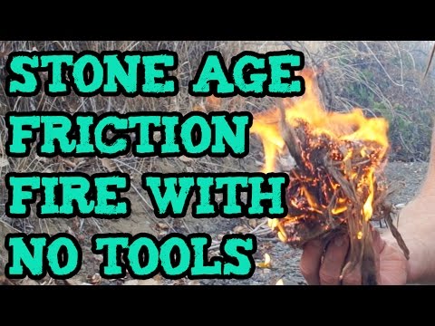 Making a Stone Age Hand Drill Friction Fire With Stuff Gathered on the Spot