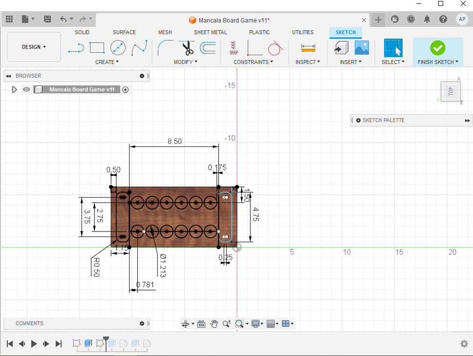 Mancala Board Fusion 360 step 2 dimension.PNG