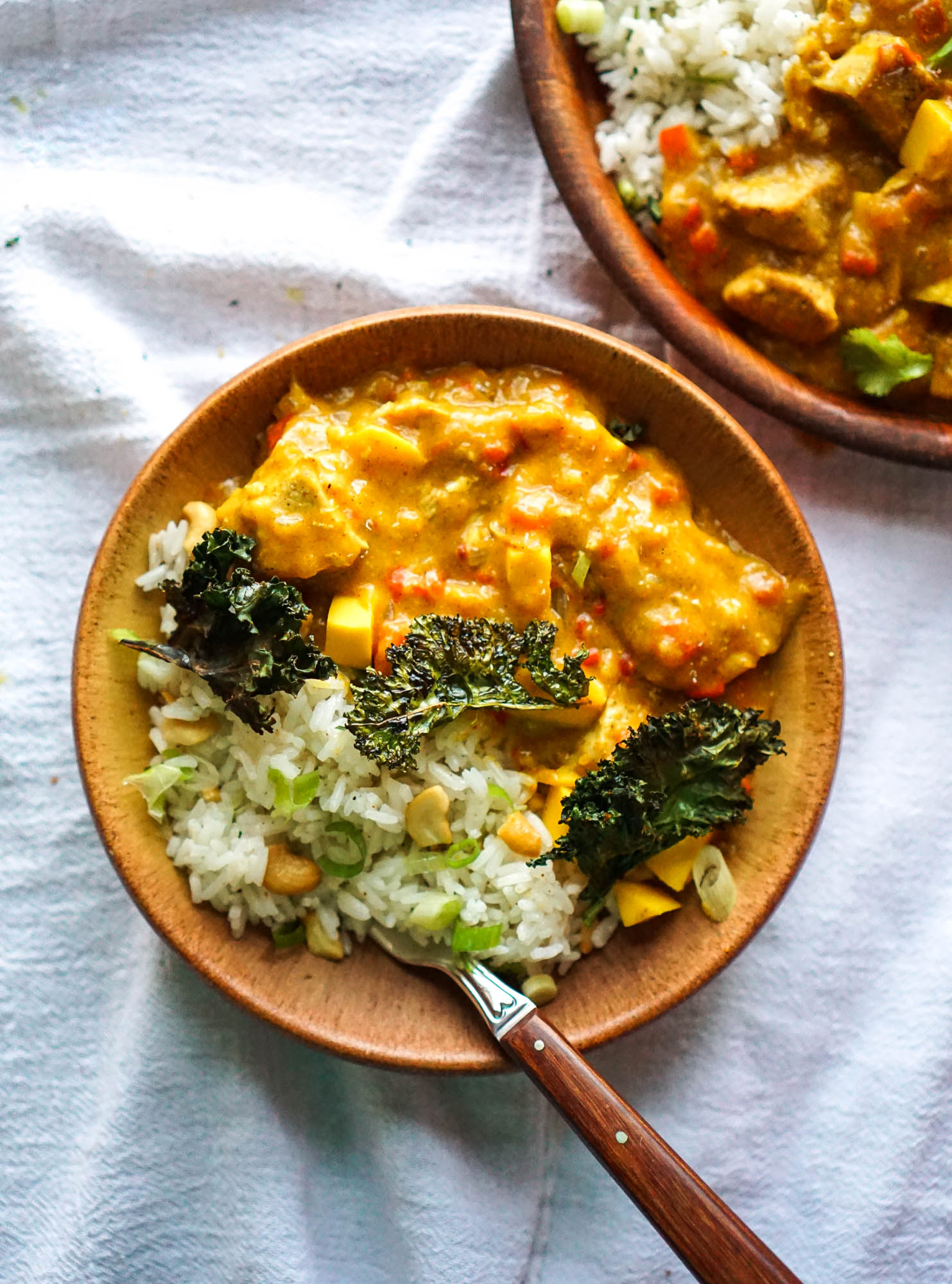 Mango Curry Chicken &amp; Rice with Curry Spiced Kale Chips-4.jpg