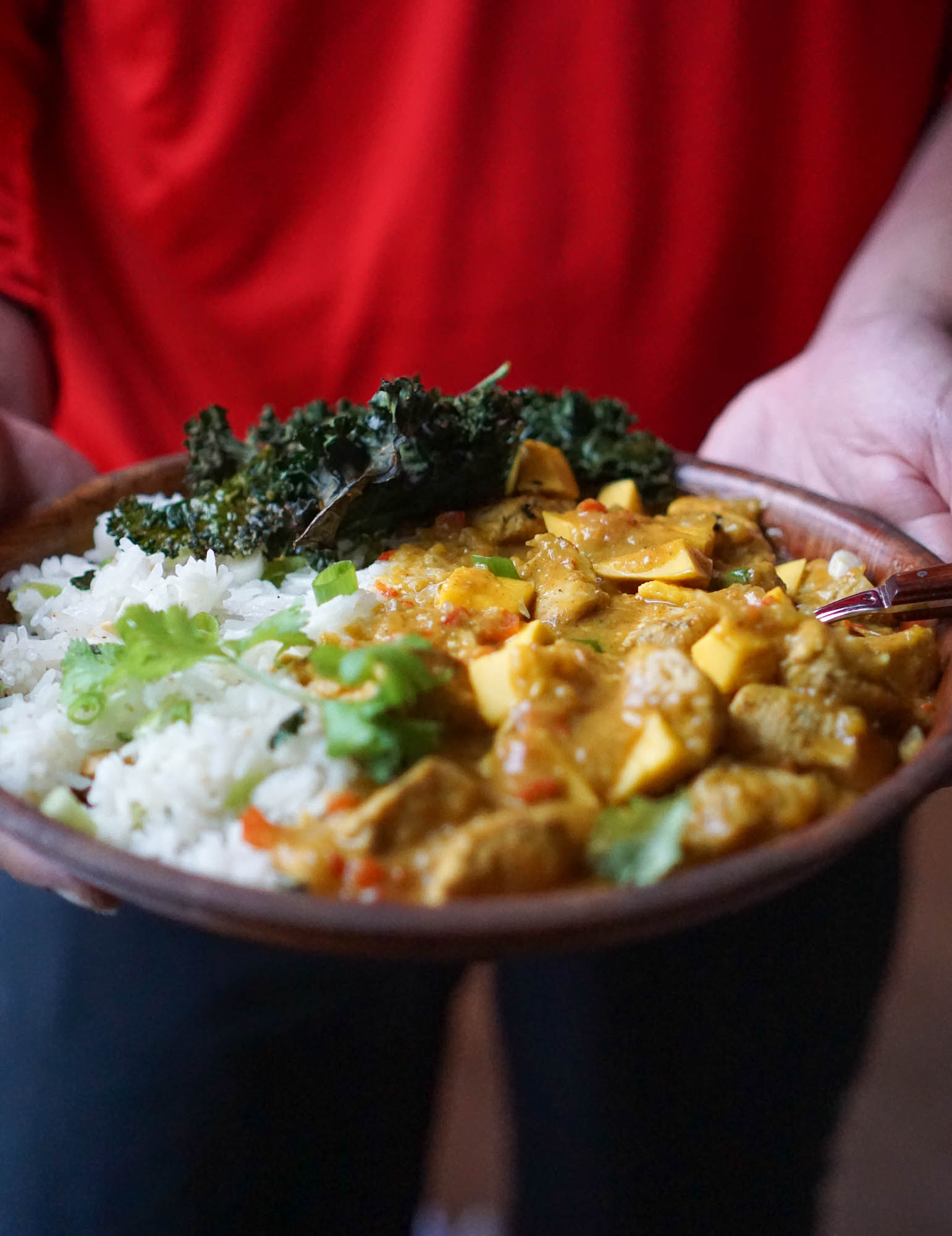 Mango Curry Chicken &amp; Rice with Curry Spiced Kale Chips-8.jpg