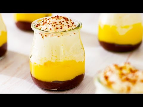 Mini Chocolate Caramel Cups with Lemon Curd | HappyFoods