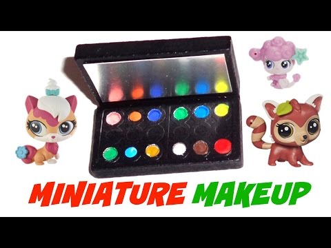 Miniature Doll Makeup -  How to Make Easy LPS Crafts &amp;amp; DIY Dollhouse Stuff