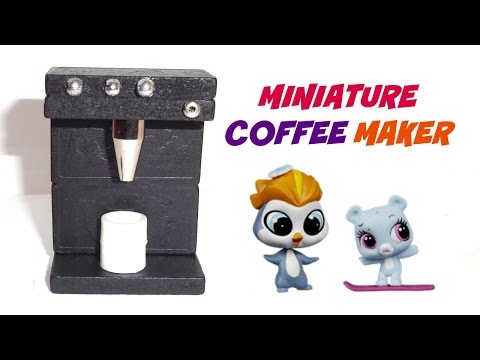 Miniature Dollhouse Coffee Maker - DIY LPS Crafts &amp;amp; Doll Crafts