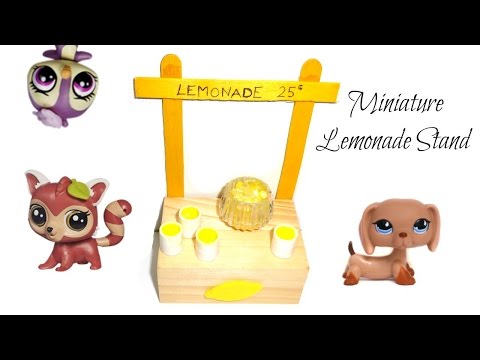 Miniature Lemonade Stand - DIY LPS Crafts, Easy Doll Crafts &amp;amp; Dollhouse Accessories