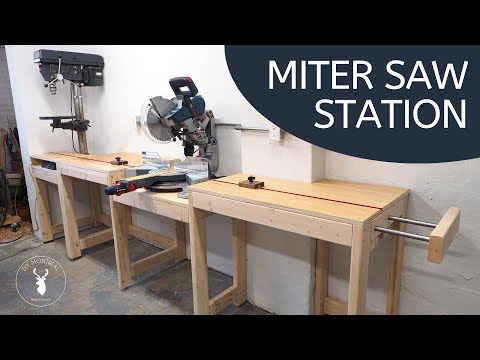 Miter saw station | with extension wing &amp;amp; integrated drill press