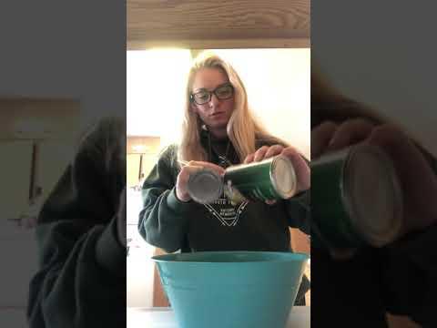 Mixing the ingredients in the large mixing bowl