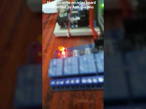 Modbus write command on relay board controlled by Arduino Uno