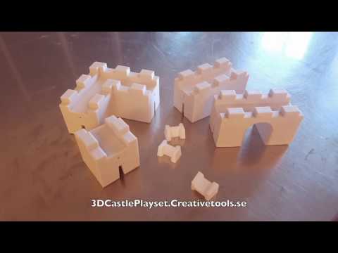 Modular Castle Playset (3D-printable) - Straight wall sections and corners