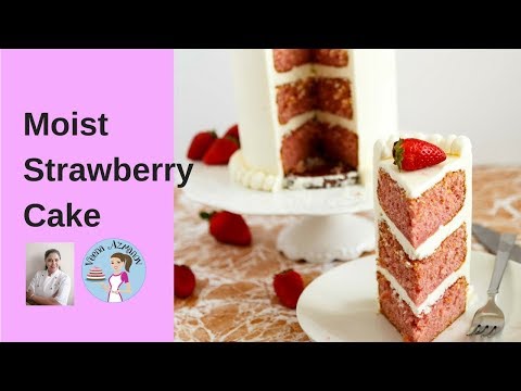 Moist Strawberry Cake Recipe with Velvet American Buttercream