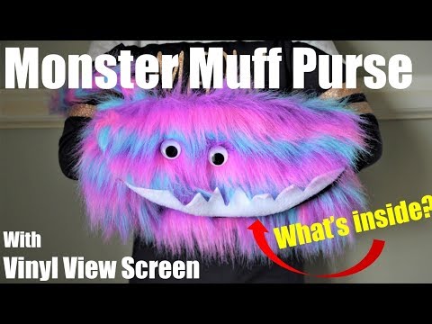 Monster muff purse with vinyl view screen