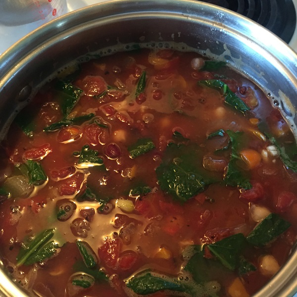 Moroccan Three Bean and Kale Soup in a soup pot.JPG