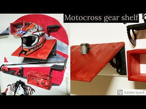 Motocross helmet shelf