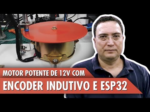 Motor potente de 12V com encoder indutivo e ESP32