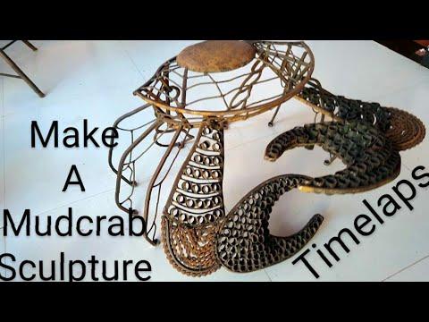 Mud crab steel sculpture- timelaps shooting