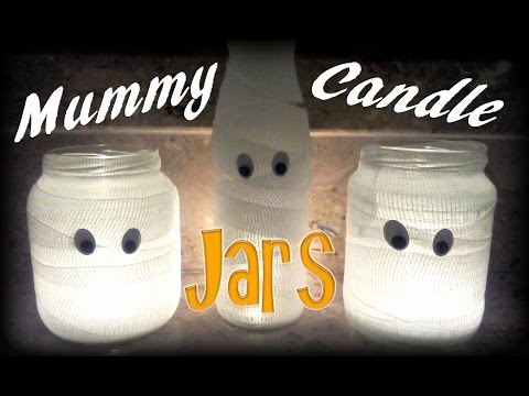 Mummy Candle Jars - Halloween Craft No.2 *DIY*