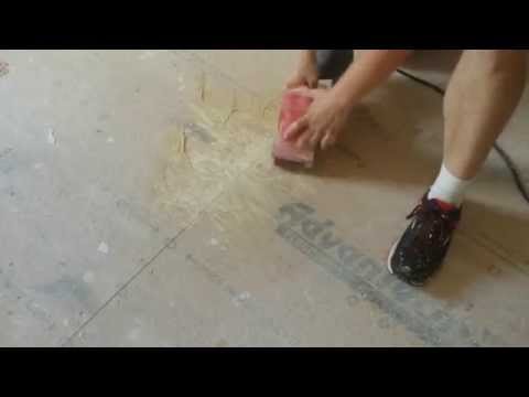 My Painted Plywood Subfloor - Tutorial 3 - Sanding and Filling