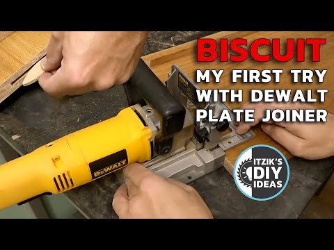 My first try with Dewalt Plate Joiner / Lamello Wood Biscuit Joiner (Wooden Stool DIY - Part 1)