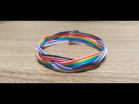 Mystery braid for electronics enthusiast with ribbon wire