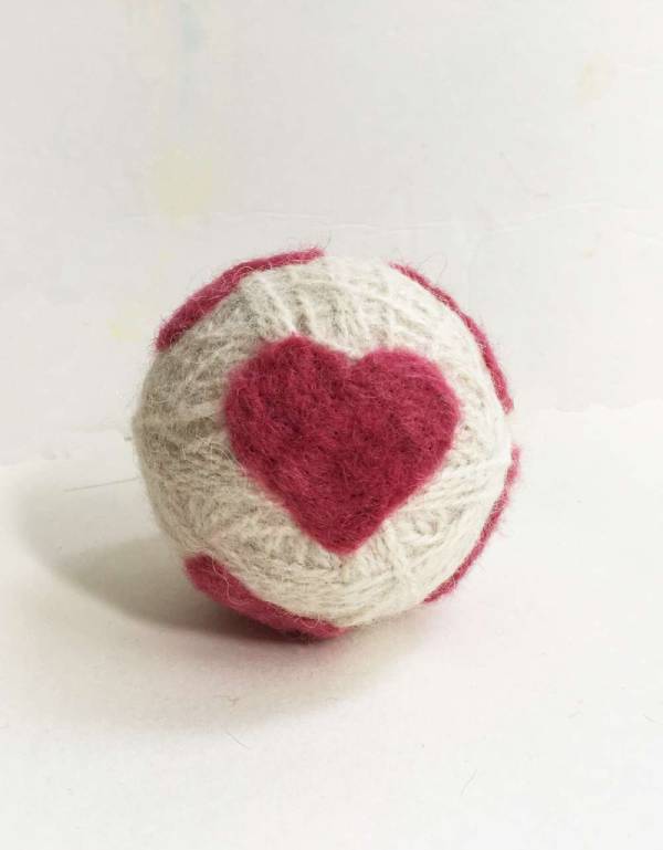 Needle Felted Hearts on a DIY Dryer Ball 600.jpg