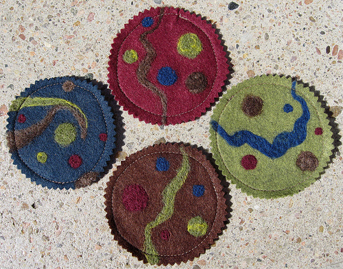 Needle Felted coasters