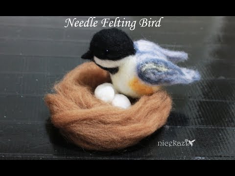 Needle felting bird DIY: Chickadee