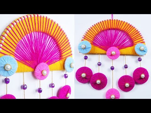 New Easy Best out of Waste Craft - Reusing Old Wool &amp;amp; Bangles Wall Hanging | Wool &amp;amp; Bangle Craft