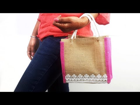 No Sew Handmade Jute Bag - Easy DIY Bag in 10 Minutes! Bag Making at Home