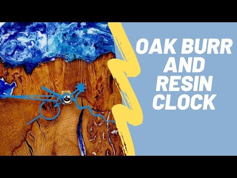 Oak burr and resin clock