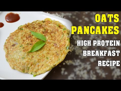 Oats Pancakes - high protein healthy breakfast vegan recipe