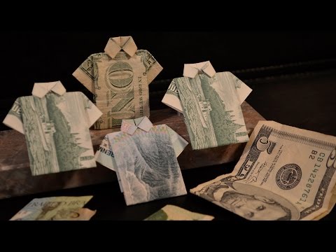 Origami: How to Make a Dollar Bill Shirt