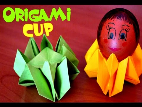 Origami Easter  - Paper egg cup  - Tutorial