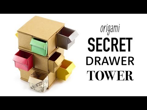 Origami Secret Drawer Tower Tutorial - DIY - Paper Kawaii