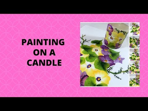 PAINTING ON A CANDLE | Painting Techniques | Acrylic | Tutorial | Relaxing | Aressa1 | 2020