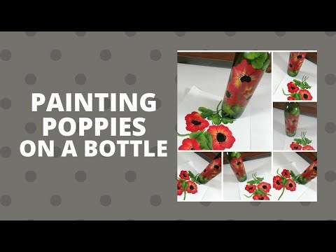 PAINTING POPPIES ON A BOTTLE | Bottle Art | Simple | Stress Reliever | Aressa1 | 2020