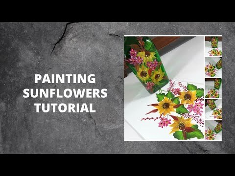 PAINTING SUNFLOWERS TUTORIAL | How to Paint a Sunflower | Simple | Aressa1 | 2020