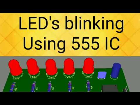 PCB design of LED's BLINKING USING 555 IC