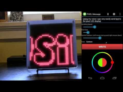 PIXEL Scrolling Text App with Android voice recognition