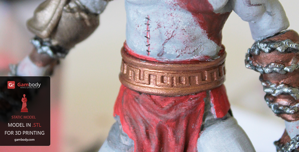 Painted Kratos 3D printed gaming miniature gambody.png